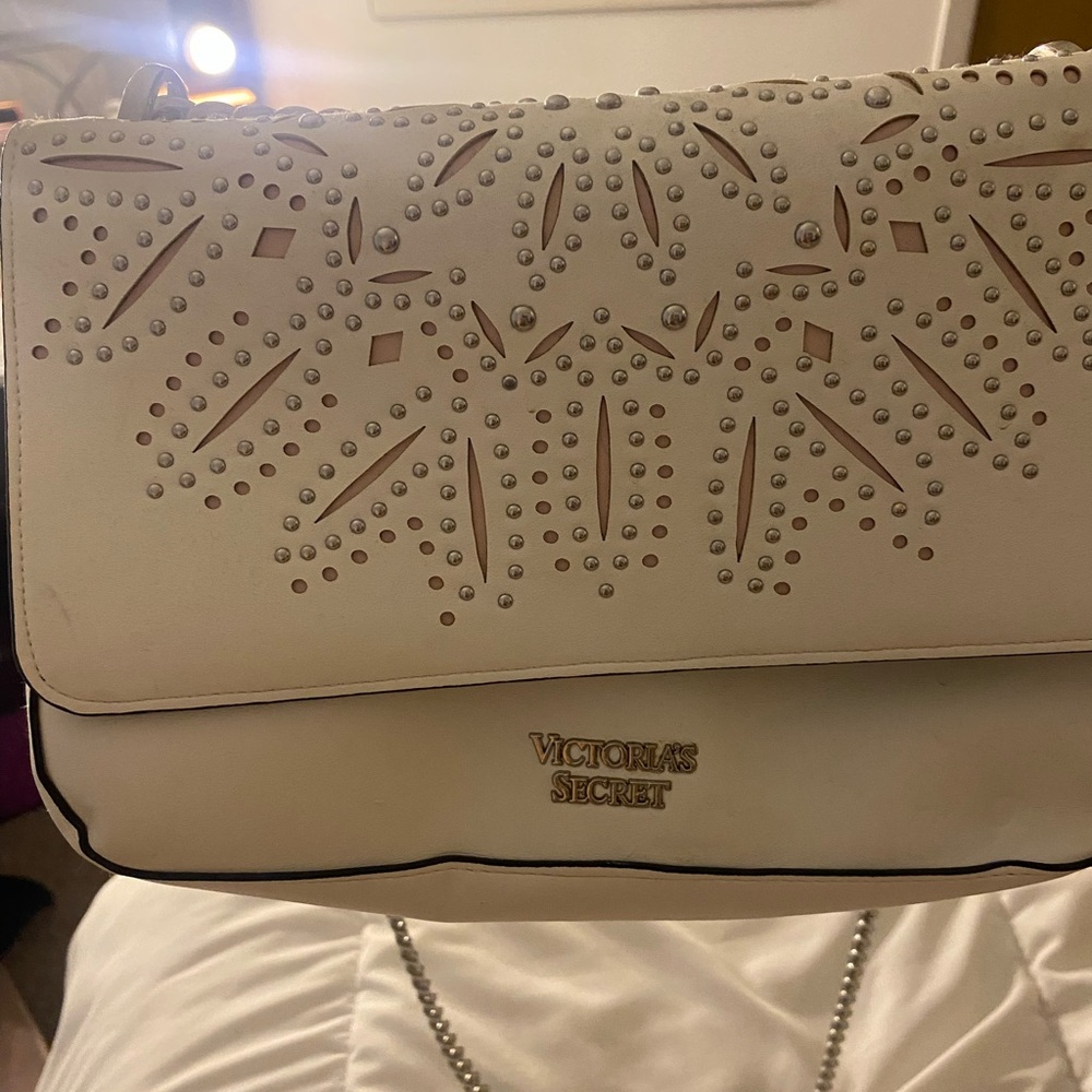 Victoria's Secret Cream Studded Crossbody Bag